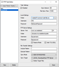 FTP Task editor screenshot